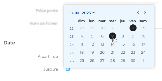 calendrier de recherche