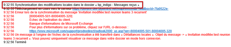 Journal de synchronisation