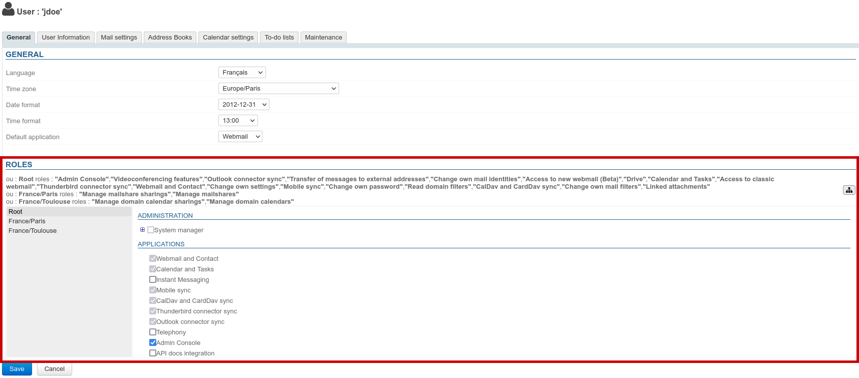 Roles Interface